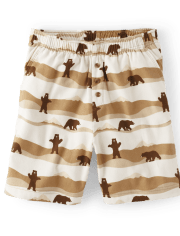 Mens Matching Family Bear Flannel Pajama Shorts