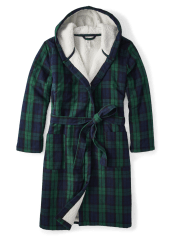 Mens Plaid Flannel Robe