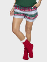 Womens Flannel Pajama Shorts