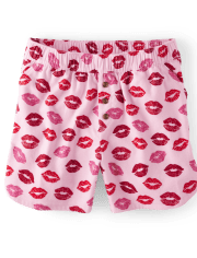 Womens Valentine's Day Print Flannel Pajama Shorts
