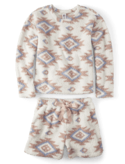 Womens Mommy And Me Print Sherpa Pajamas