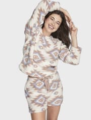 Womens Mommy And Me Print Sherpa Pajamas