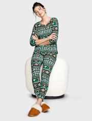 Womens Matching Family Fairisle Thermal Pajamas