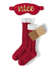 Womens Reversible Naughty Nice 2-Piece Accessory Set