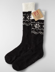 Calcetines cómodos Fairisle con copos de nieve para mujer