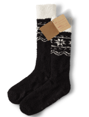 Calcetines cómodos Fairisle con copos de nieve para mujer