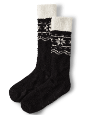 Calcetines cómodos Fairisle con copos de nieve para mujer