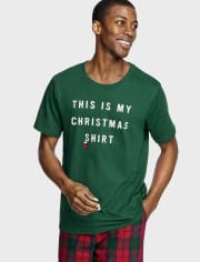 Camiseta para dormir unisex con estampado navideño para adultos