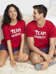 Camiseta para dormir unisex con estampado navideño para adultos