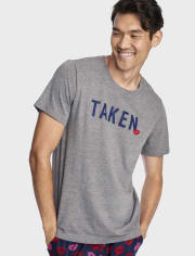 Camiseta para dormir con estampado del día de San Valentín para hombre