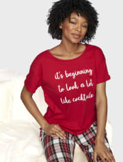 Womens Christmas Graphic Sleep Tee