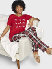 Womens Print Flannel Pajama Pants