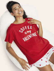 Womens Valentine's Day Graphic Sleep Tee