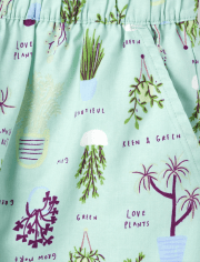 Womens Print Poplin Pajama Shorts