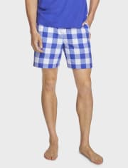 Mens Matching Family Gingham Poplin Pajama Shorts