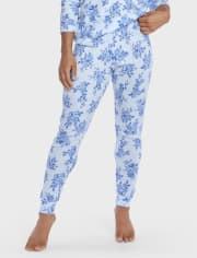 Womens Floral Thermal Pajama Pants