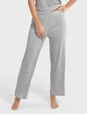 Womens Ribbed Ankle Pajama Pants