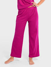 Pantalones de pijama de tobillo acanalado para mujer