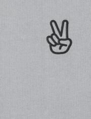 Tween Girls Peace Sign Cozy Cropped Top