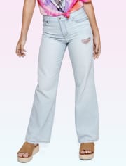 High Rise Distressed Flare Jeans