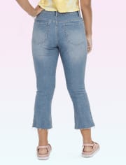 Tween Girls Mid Rise Cropped Flare Jeans