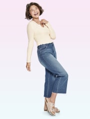 Tween Girls High Rise Cropped Flare Jeans