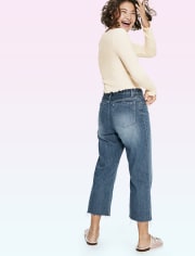 Tween Girls High Rise Cropped Flare Jeans
