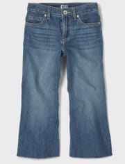 Girls High Rise Cropped Flare Jeans