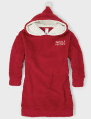 Camisón con capucha de Santa Sherpa para niñas Tween