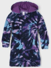 Tween Girls Tie Dye Sherpa Hoodie Nightgown