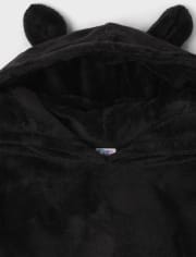 Pijama de forro polar acogedor con estampado de leopardo arcoíris para niñas Tween