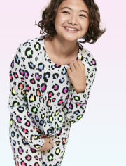 Tween Girls Rainbow Leopard Super Soft Pajamas