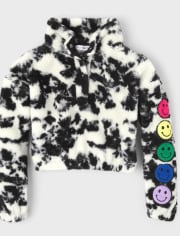 Jersey corto de sherpa con teñido anudado para niñas Tween