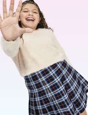 Falda plisada a cuadros para niñas Tween