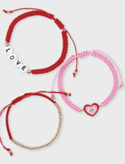 Tween Girls Love Heart Bracelet 3-Pack