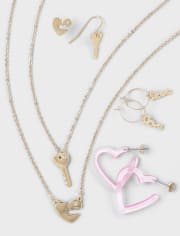 Girls Heart Jewelry Set