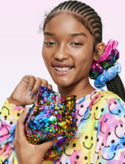 Girls Sequin Hair Pouch And Scrunchie Set