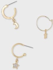 Tween Girls Celestial Earrings 4-Pack