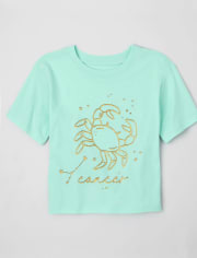 Tween Girls Cancer Zodiac Tee