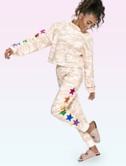 Tween Girls Star Camo Cozy Jogger Pants