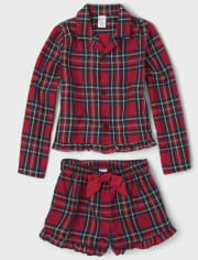 Tween Girls Plaid Flannel Pajamas