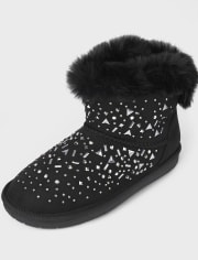 Tween Girls Studded Faux Suede Booties