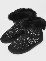 Tween Girls Studded Faux Suede Booties