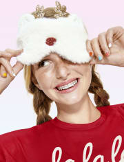 Girls Reindeer Eye Mask And Cozy Socks Set