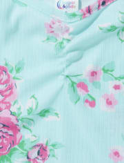 Teen Girls Sleeveless Floral Print Ribbed Pajamas | Sugar & Jade - LT ROBIN