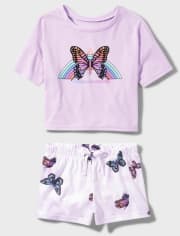 Pijama de mariposa para niñas preadolescentes