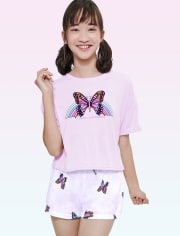 Pijama de mariposa para niñas preadolescentes