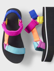 Sandalias con plataforma colorblock