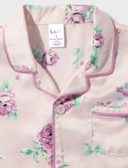 Tween Girls Floral Charmeuse Pajamas