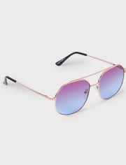 Tween Girls Ombre Aviator Sunglasses